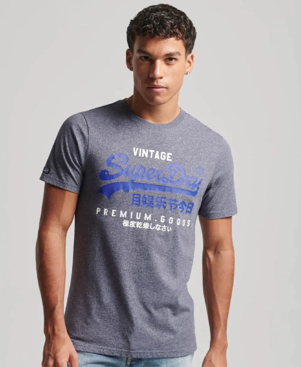 Superdry Classic Heritage Crew Neck T-Shirt Midnight Blue Grit