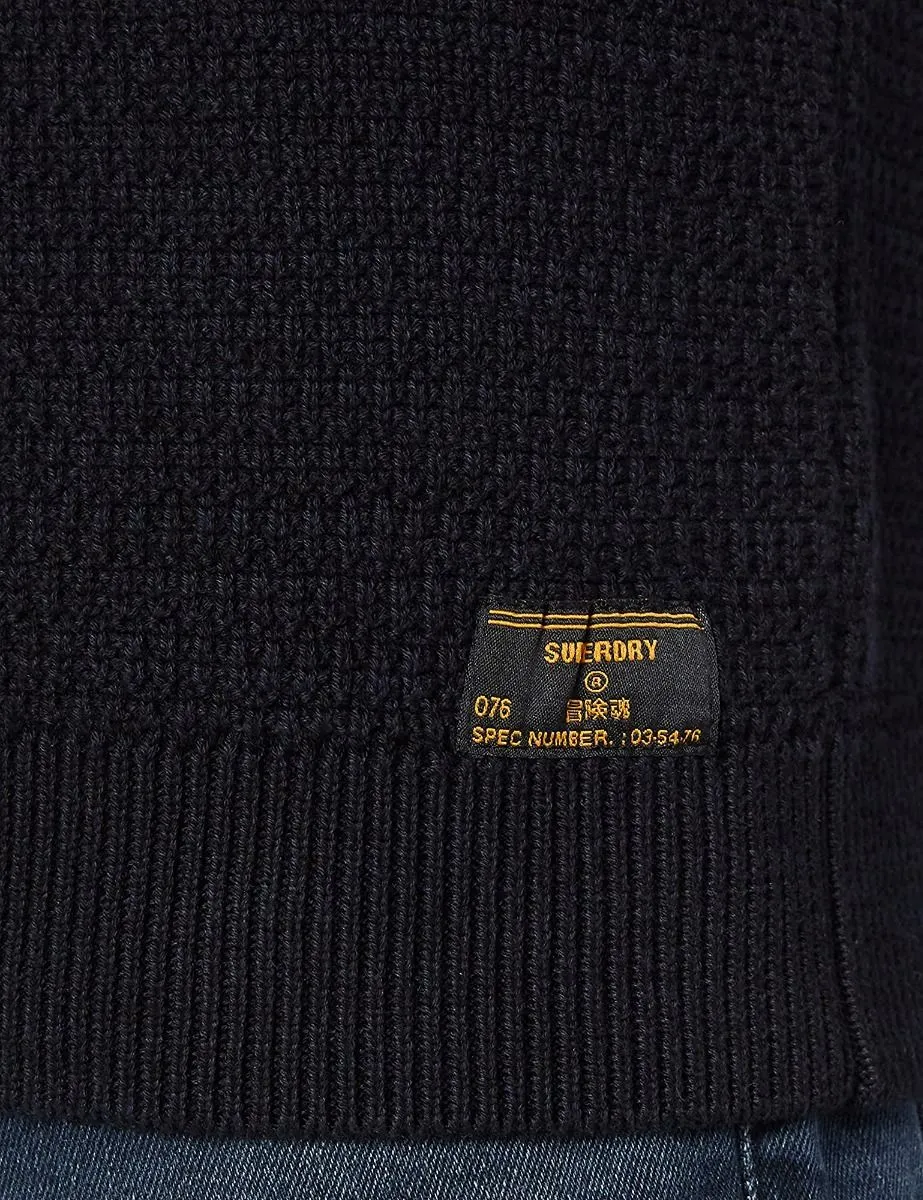 Superdry Crew Neck Cotton Keystone Jumper Downhill Navy Twist