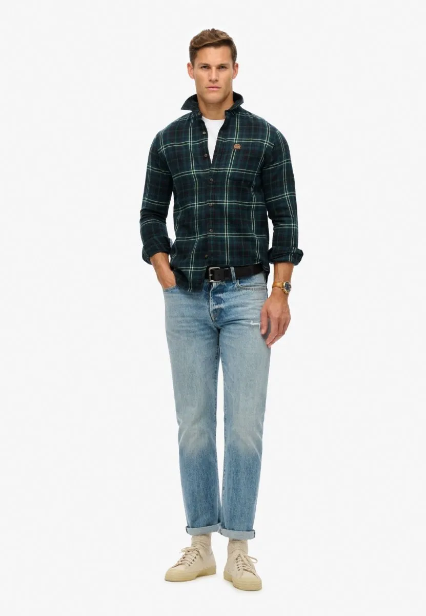 Superdry Lumberjack Cotton Long Sleeve Shirt Frontier Check Navy