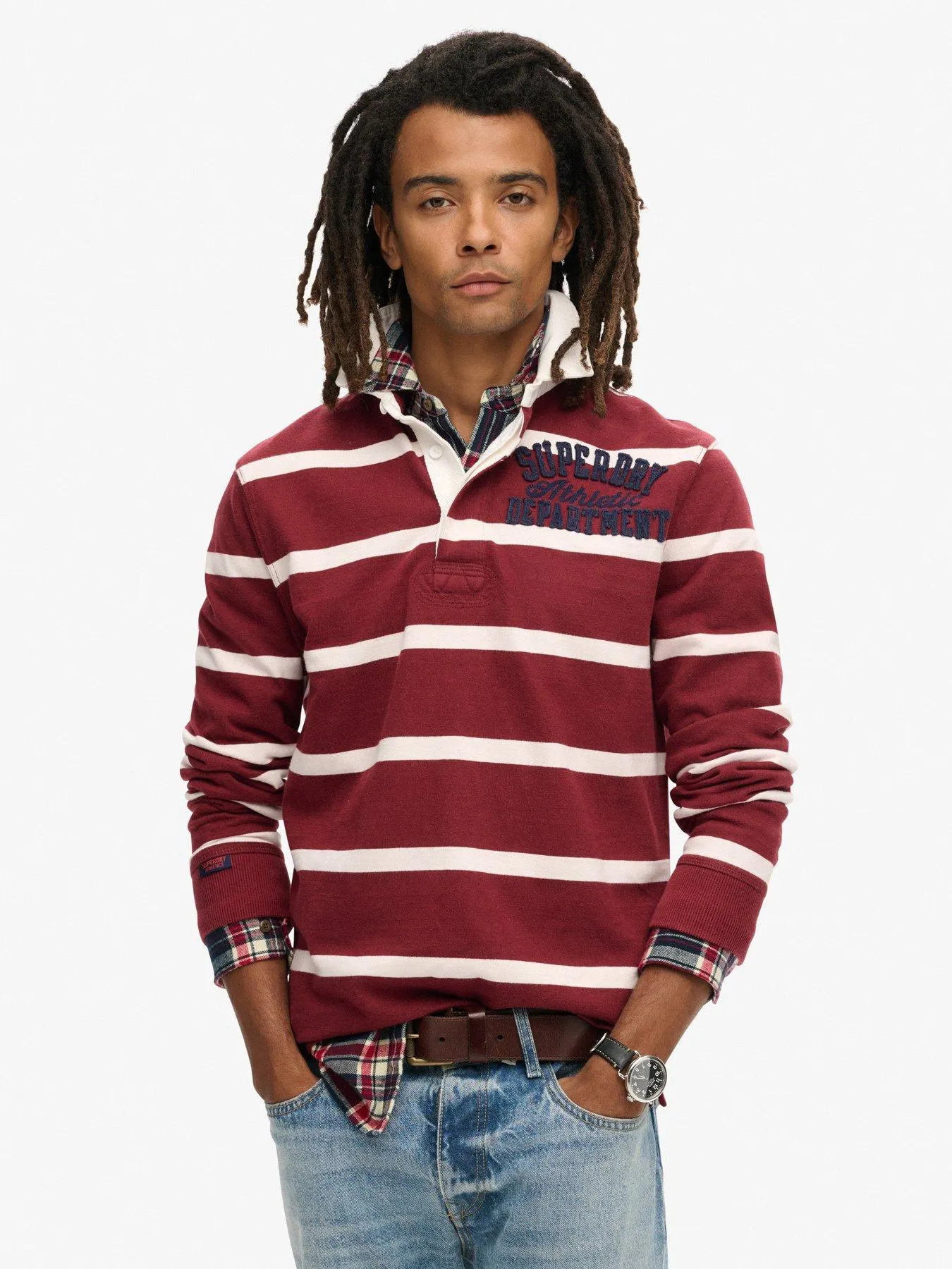 Superdry Superdry Vintage Athletic Long Sleeve Rugby Polo Shirt