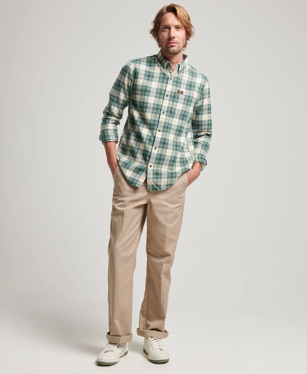 Superdry Vintage Embroided Lumberjack Check Shirt Cedar Olive