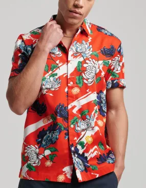 Superdry Vintage Hawaiian Short Sleeve Shirt Aya Burnt Orange