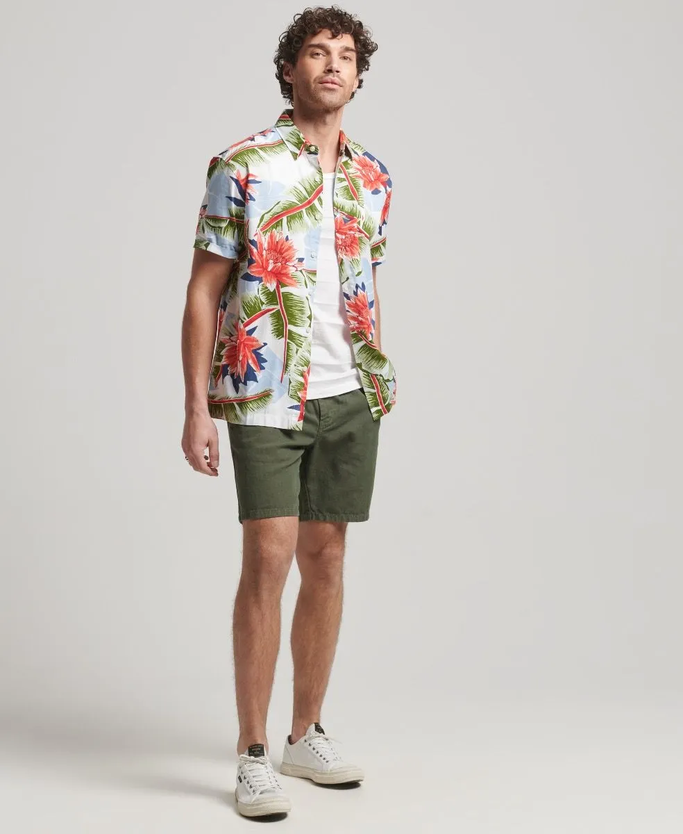 Superdry Vintage Hawaiian Short Sleeve Shirt Optic Banana Leaf