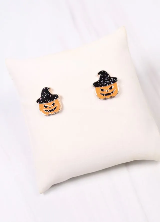 Superstitious Jack o Lantern Earring ORANGE