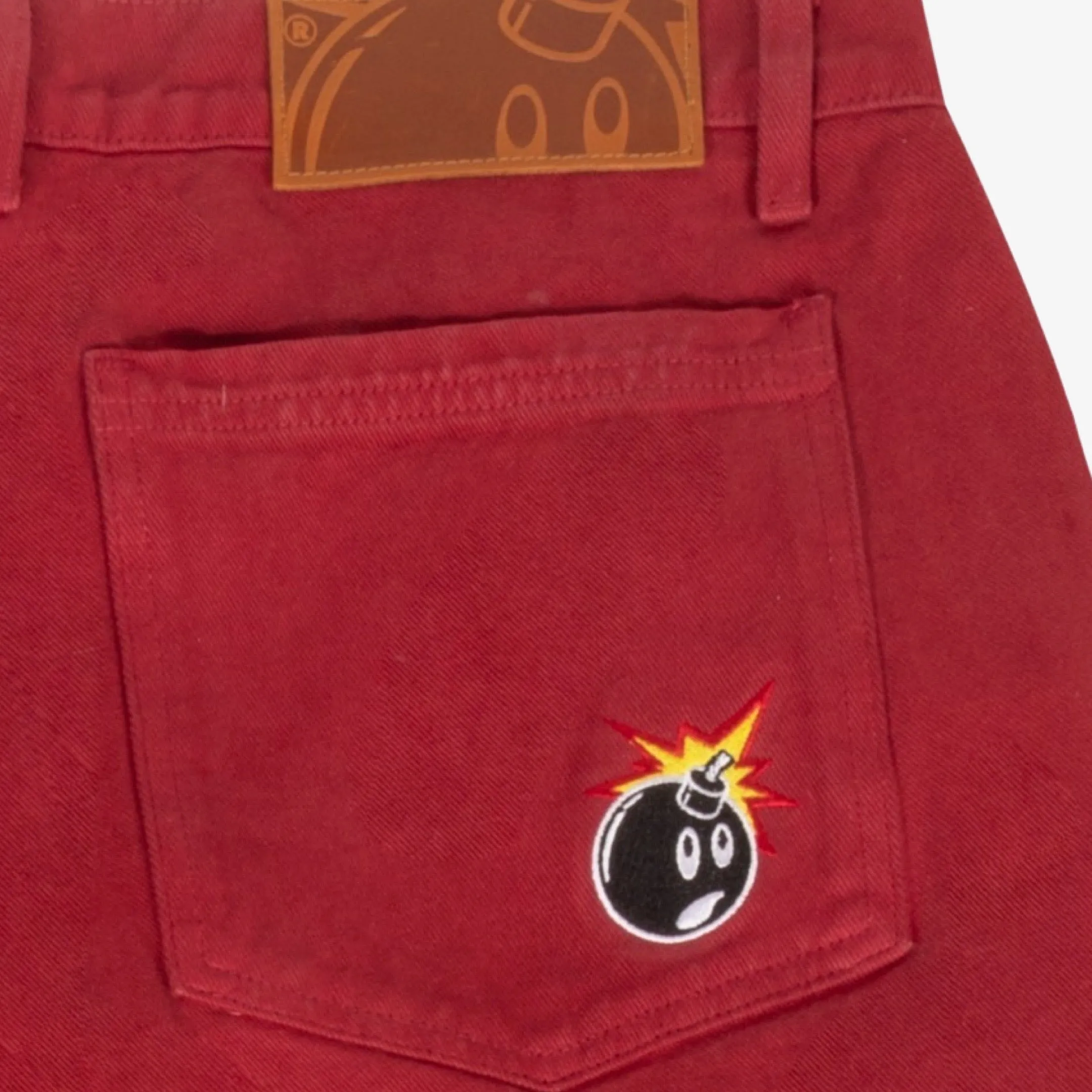 The Hundreds 'Adam Bomb' Washed Baggy Room Denim Burgundy