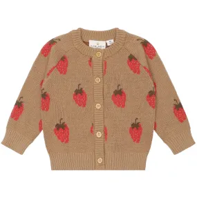 THE NEW Siblings Tannin Big Strawberry AOP Lagate Jacquard Cardigan