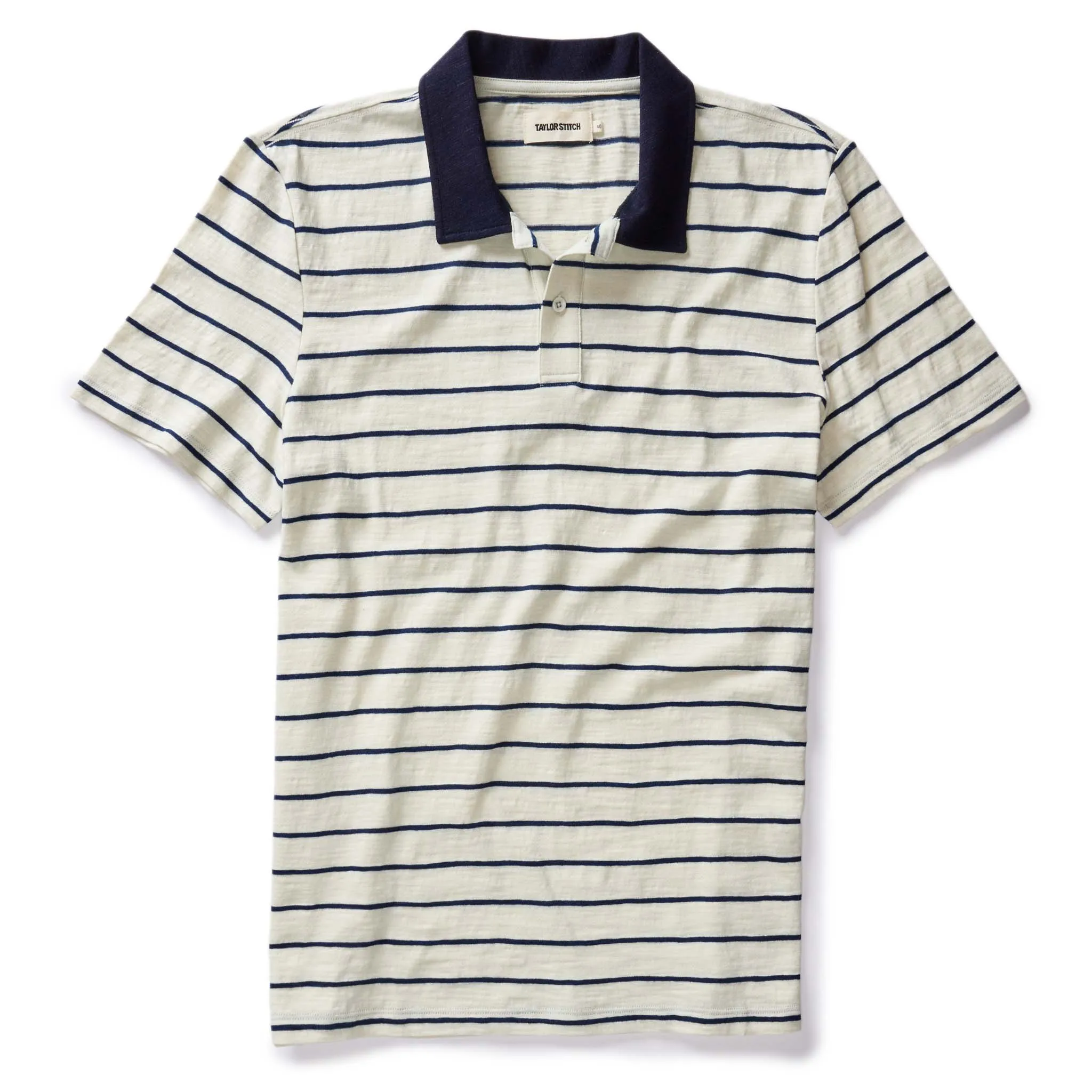 The Organic Cotton Polo in Bleached Natural Stripe