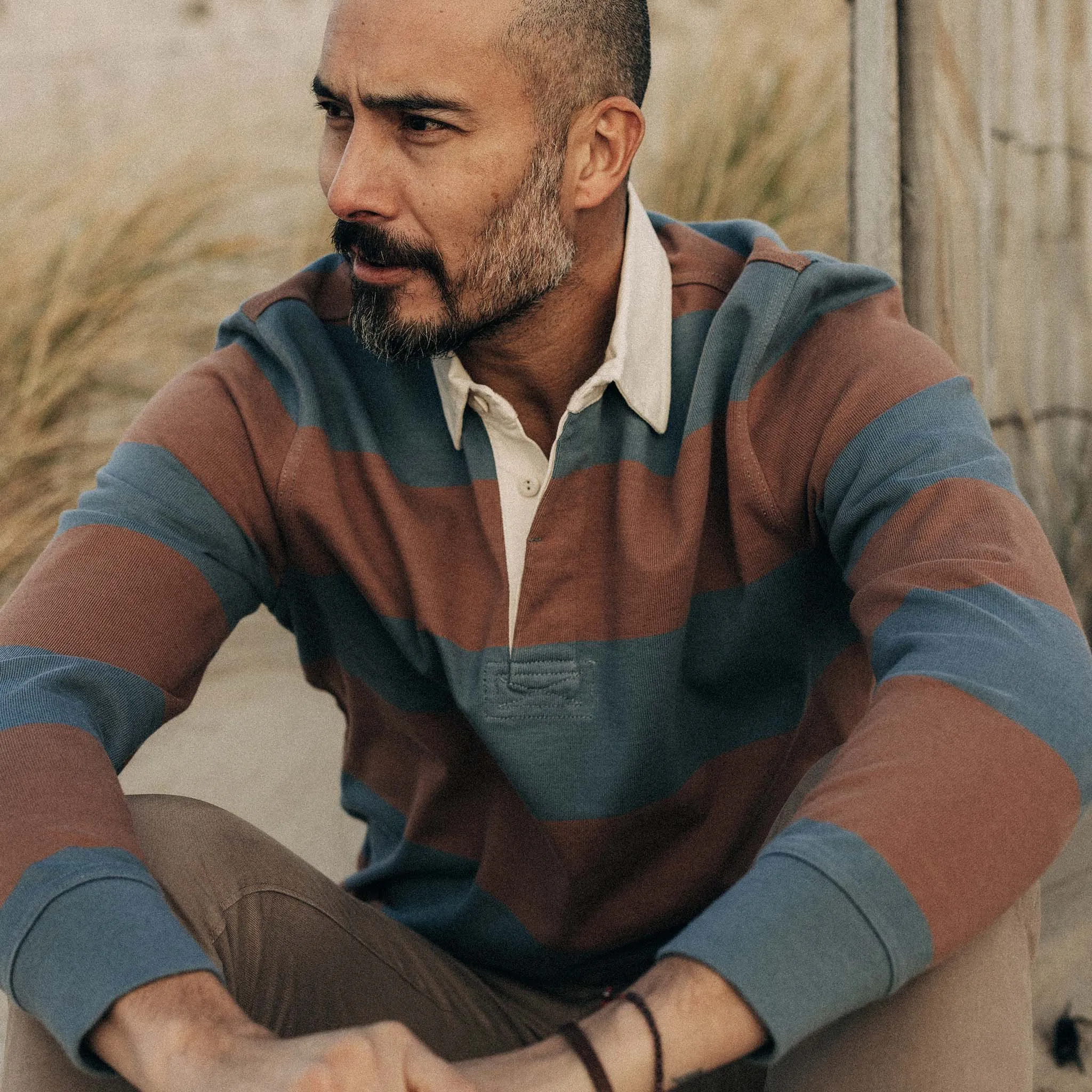 The Rugby Shirt in Faded Brick Stripe