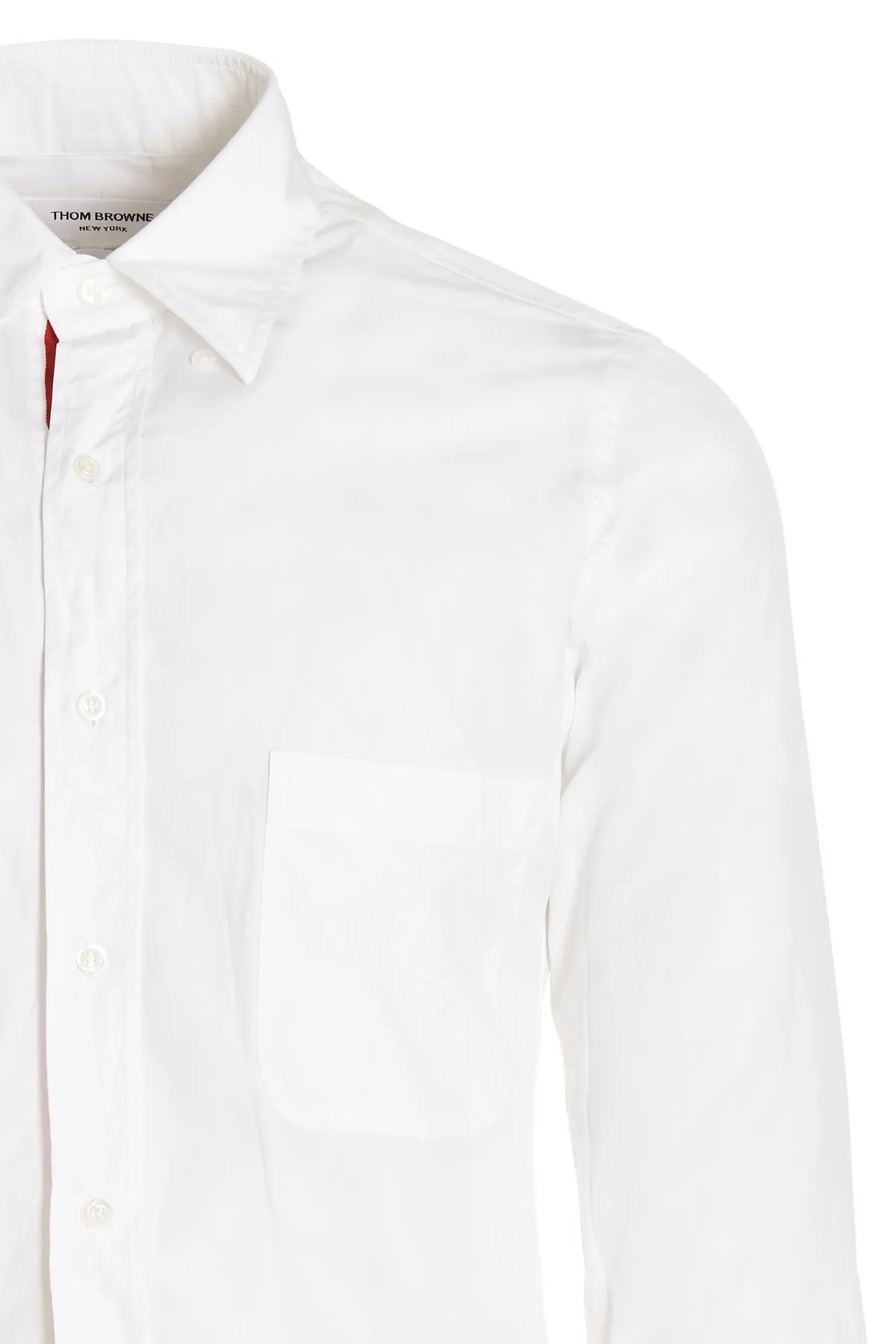 THOM BROWNE  |Long Sleeves Cotton Front Button Designers Shirts