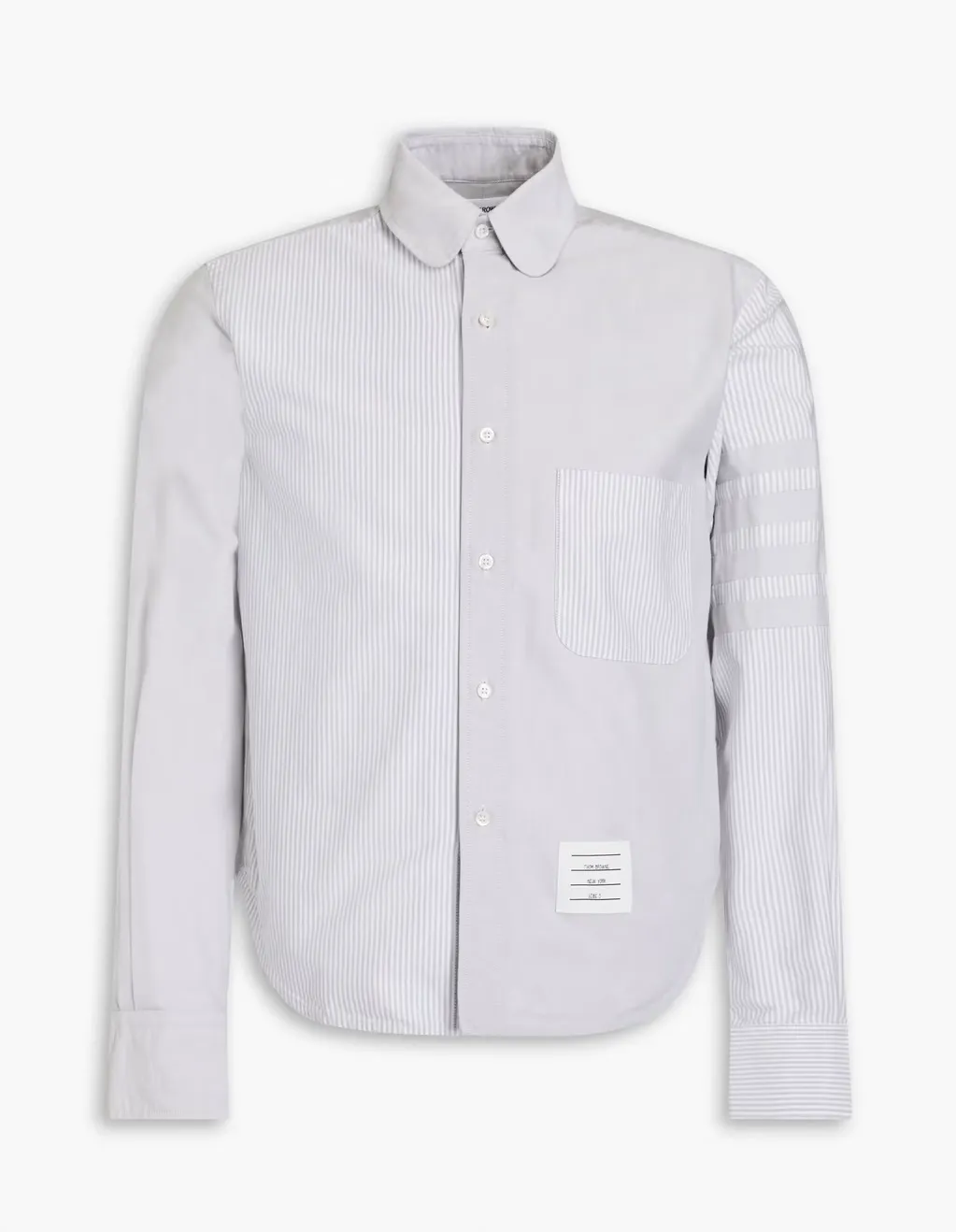 THOM BROWNE  |Stripes Long Sleeves Cotton Logo Designers Shirts