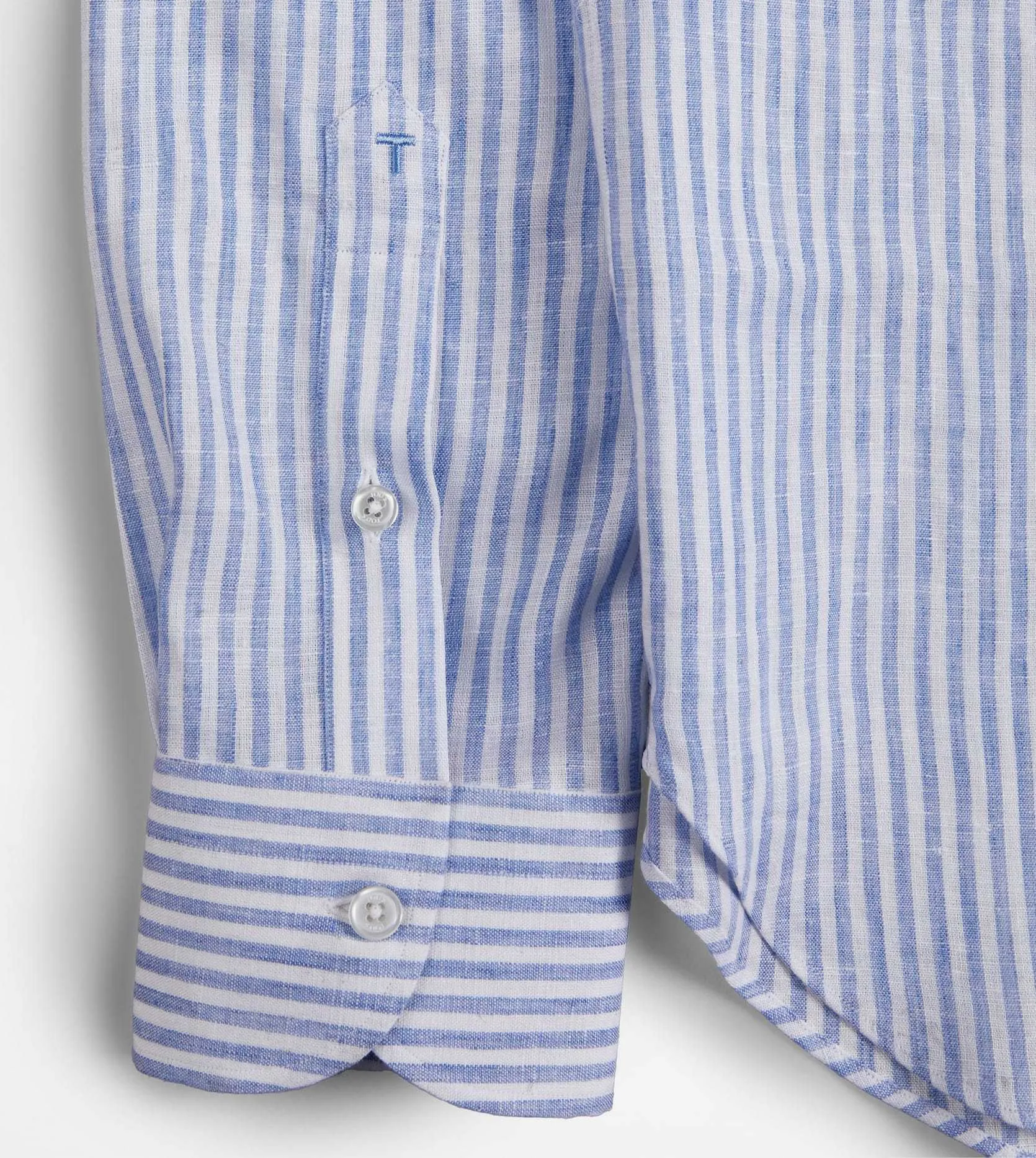 TOD'S  |Stripes Linen Long Sleeves Logo Shirts