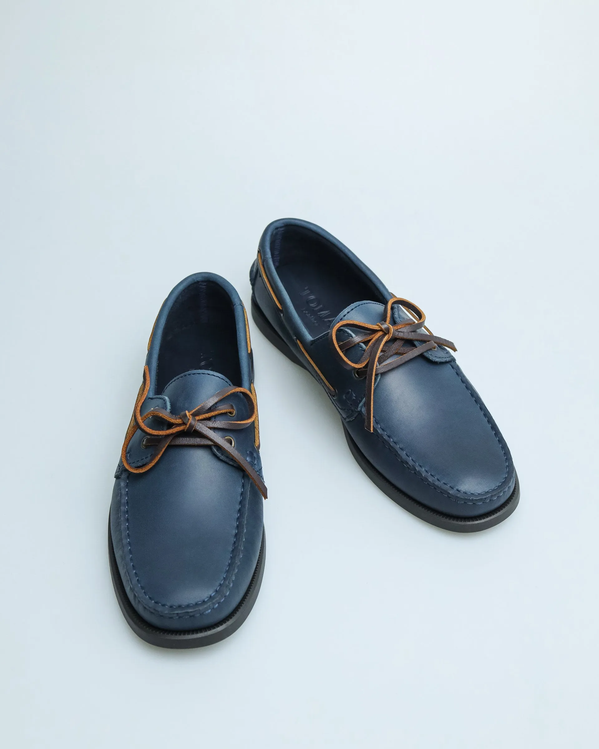 Tomaz C328A Men's Leather Boat Shoes (Blue)