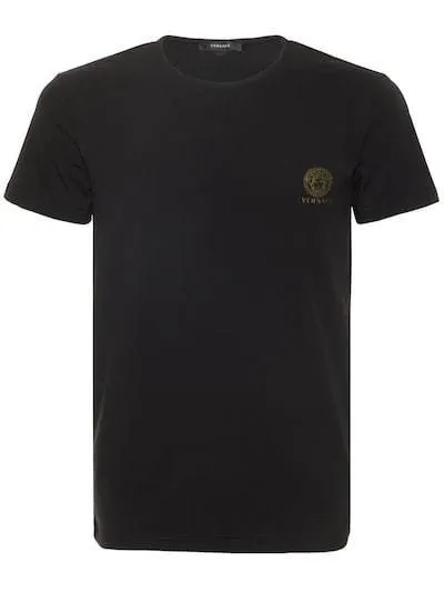 VERSACE  |Crew Neck Pullovers Street Style U-Neck Plain Cotton