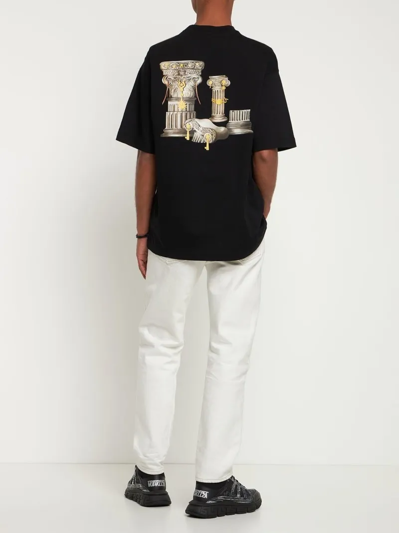 VERSACE  |Crew Neck Pullovers Unisex Street Style U-Neck Cotton