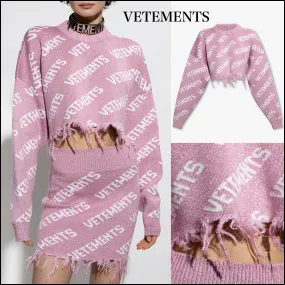 VETEMENTS  |Wool Long Sleeves Logo V-neck & Crew neck