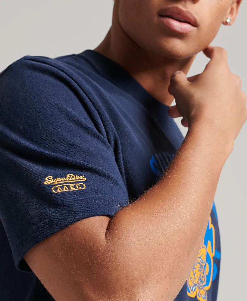 Vintage Collegiate T Shirt | Rich Navy