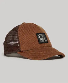 Vintage Graphic Trucker Cap | Classic Camel Cord