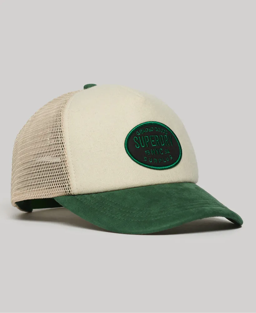 Vintage Graphic Trucker Cap | Pelican Beige