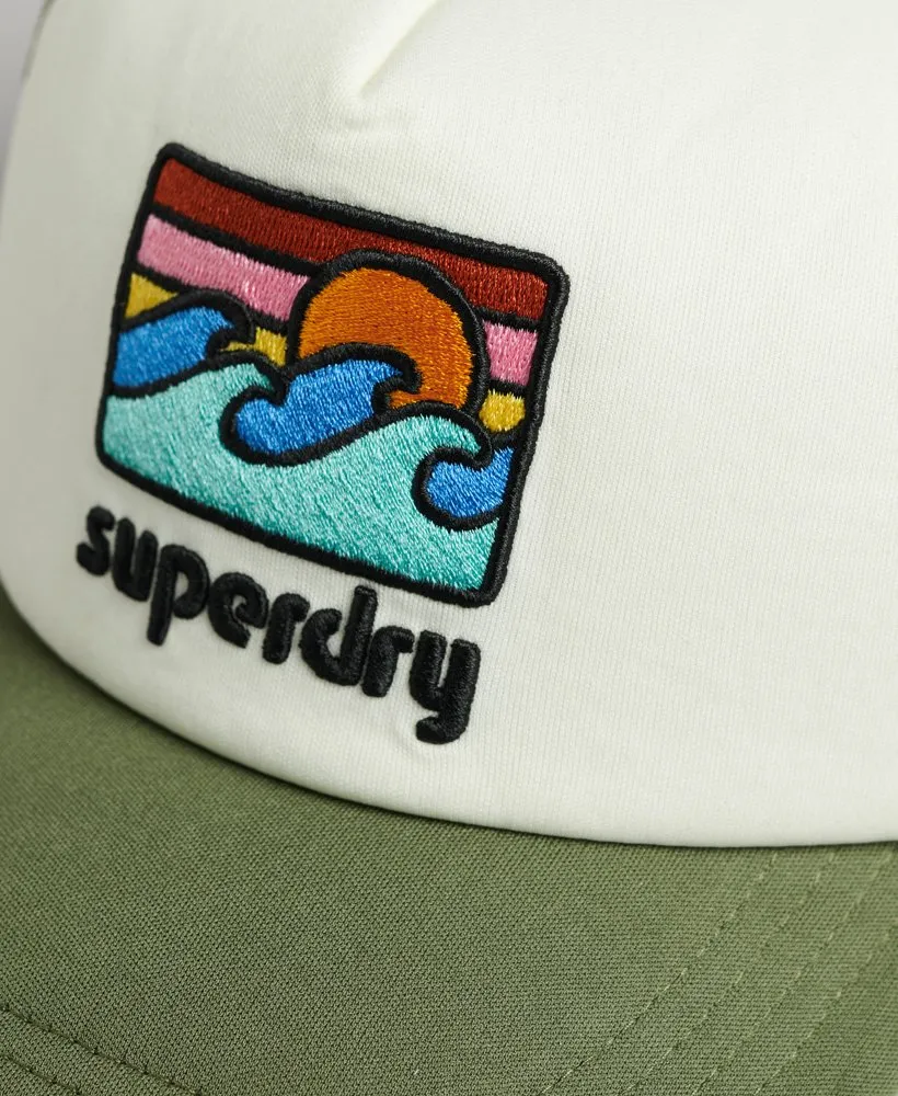 Vintage Trucker Cap | Off White/Army Green