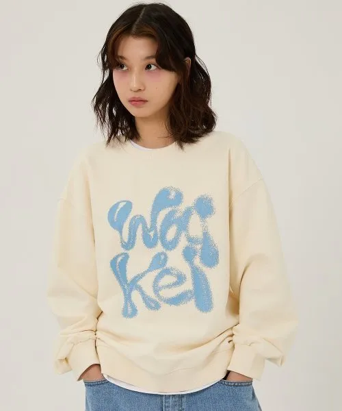 Wai Kei  |Unisex Street Style Long Sleeves Logo Sweatshirts