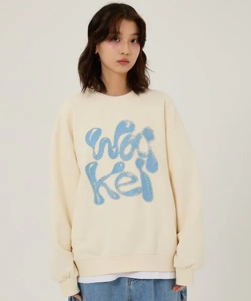 Wai Kei  |Unisex Street Style Long Sleeves Logo Sweatshirts