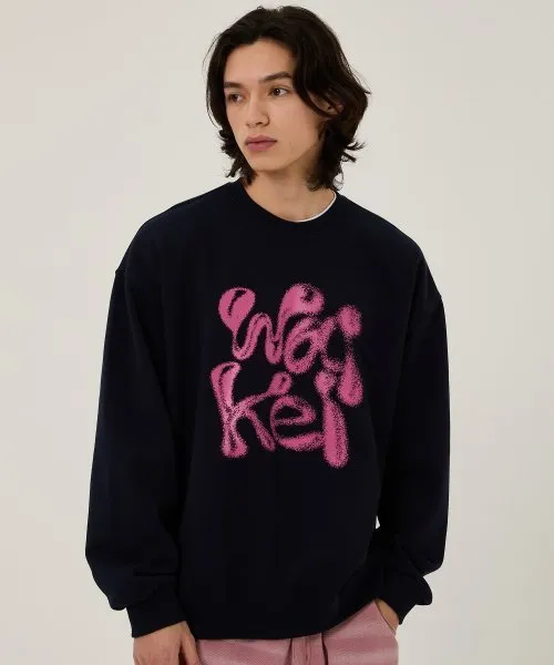 Wai Kei  |Unisex Street Style Long Sleeves Logo Sweatshirts