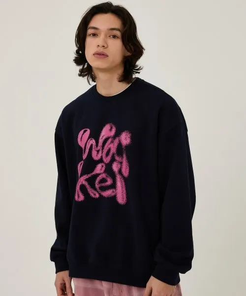 Wai Kei  |Unisex Street Style Long Sleeves Logo Sweatshirts