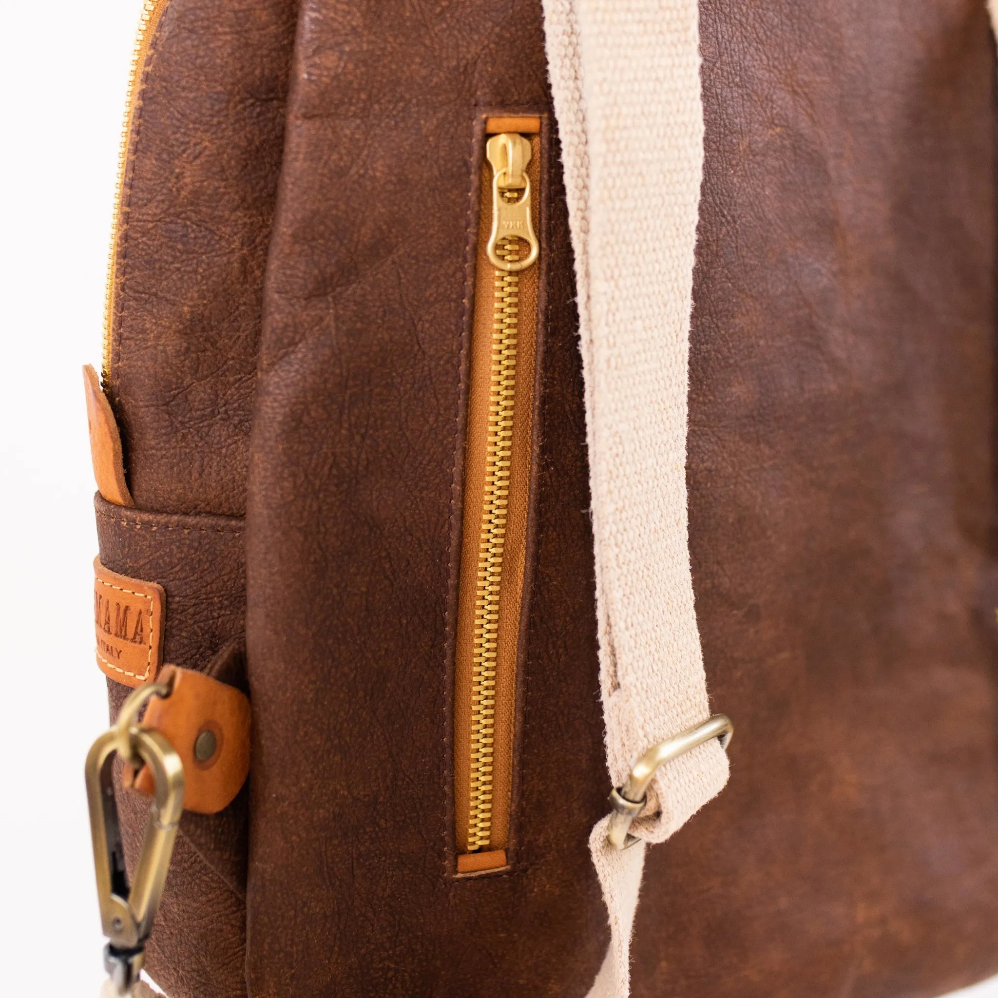 Washable Paper Memmo Backpack in Brandy