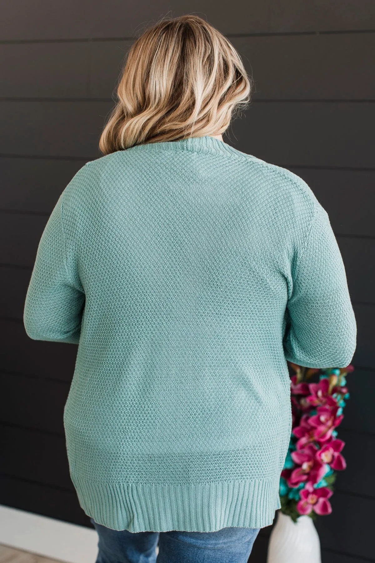 Welcoming To You Knitted Cardigan- Dusty Mint