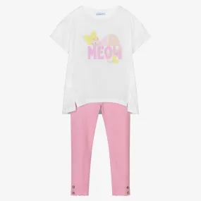 White & Pink Leggings Set