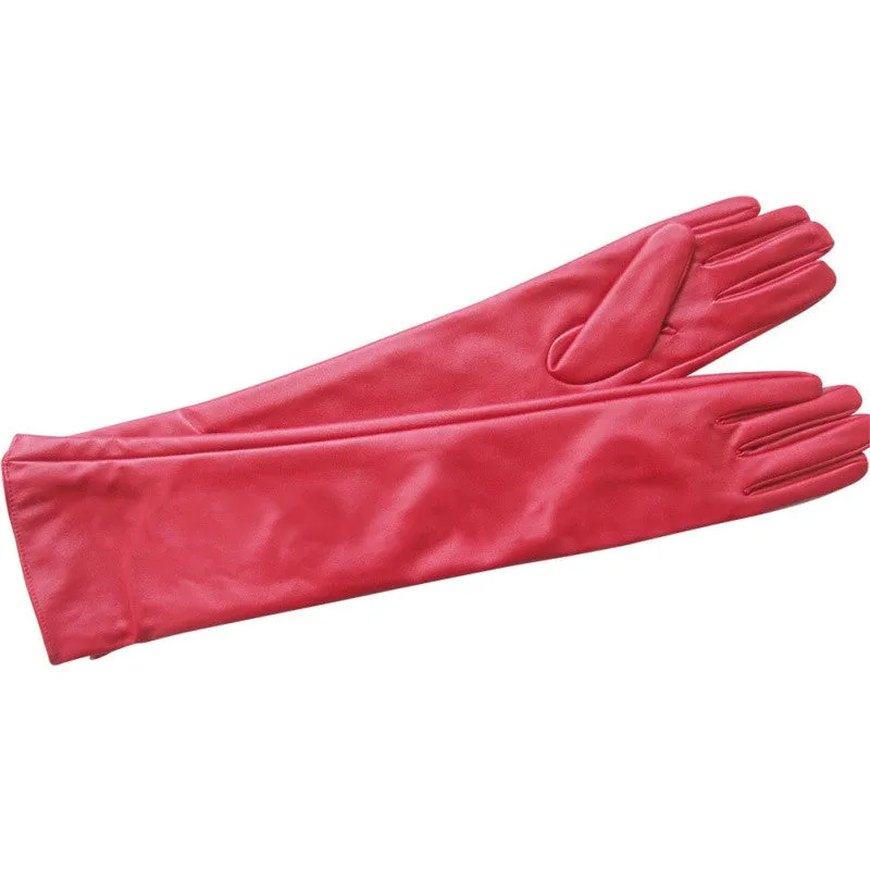 Women Ladies Opera Evening Party Gloves Faux Leather PU Over Elbow Long Glove 7 Colors PY6 SM6