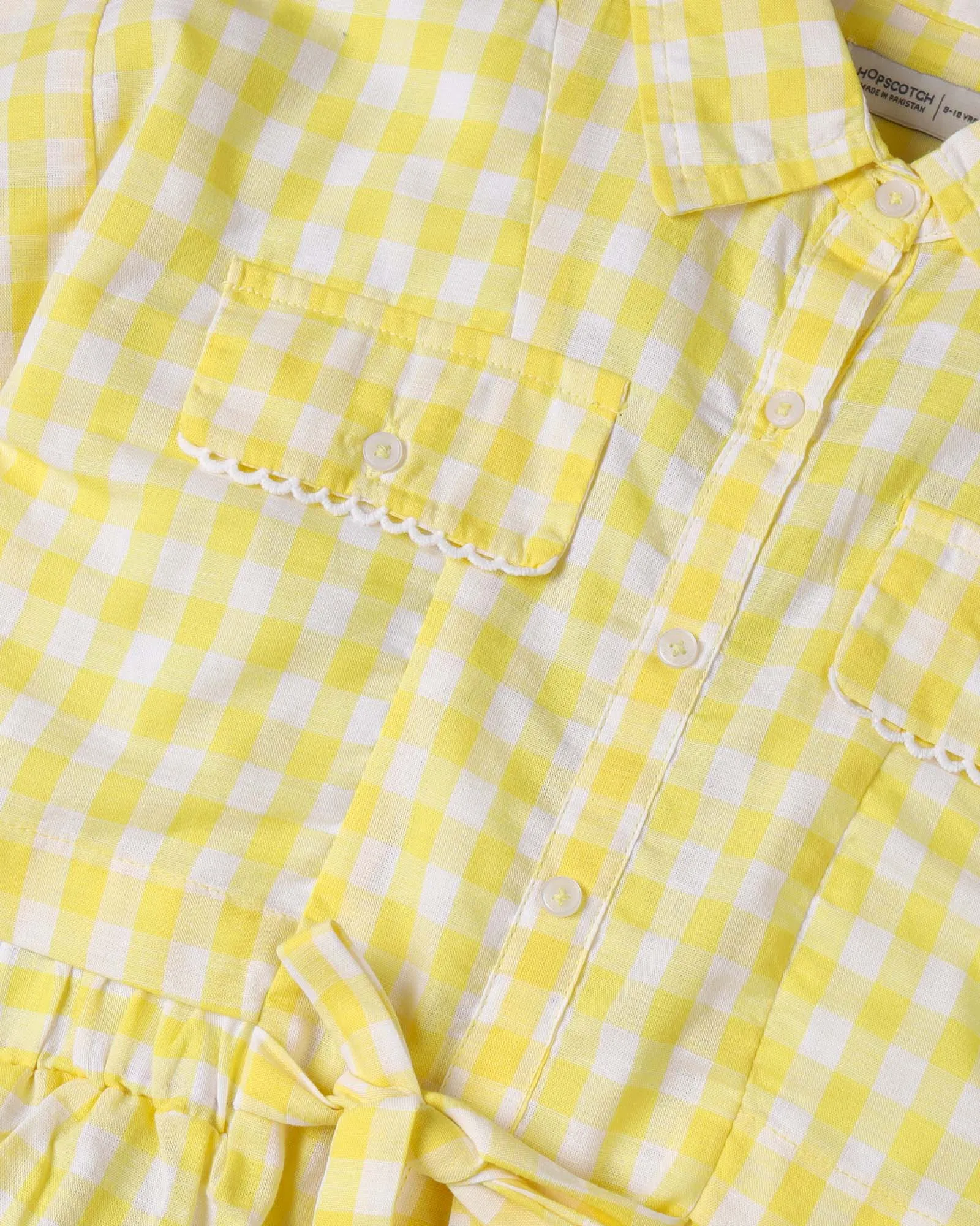 Yellow Double Yoke Shirt Dress