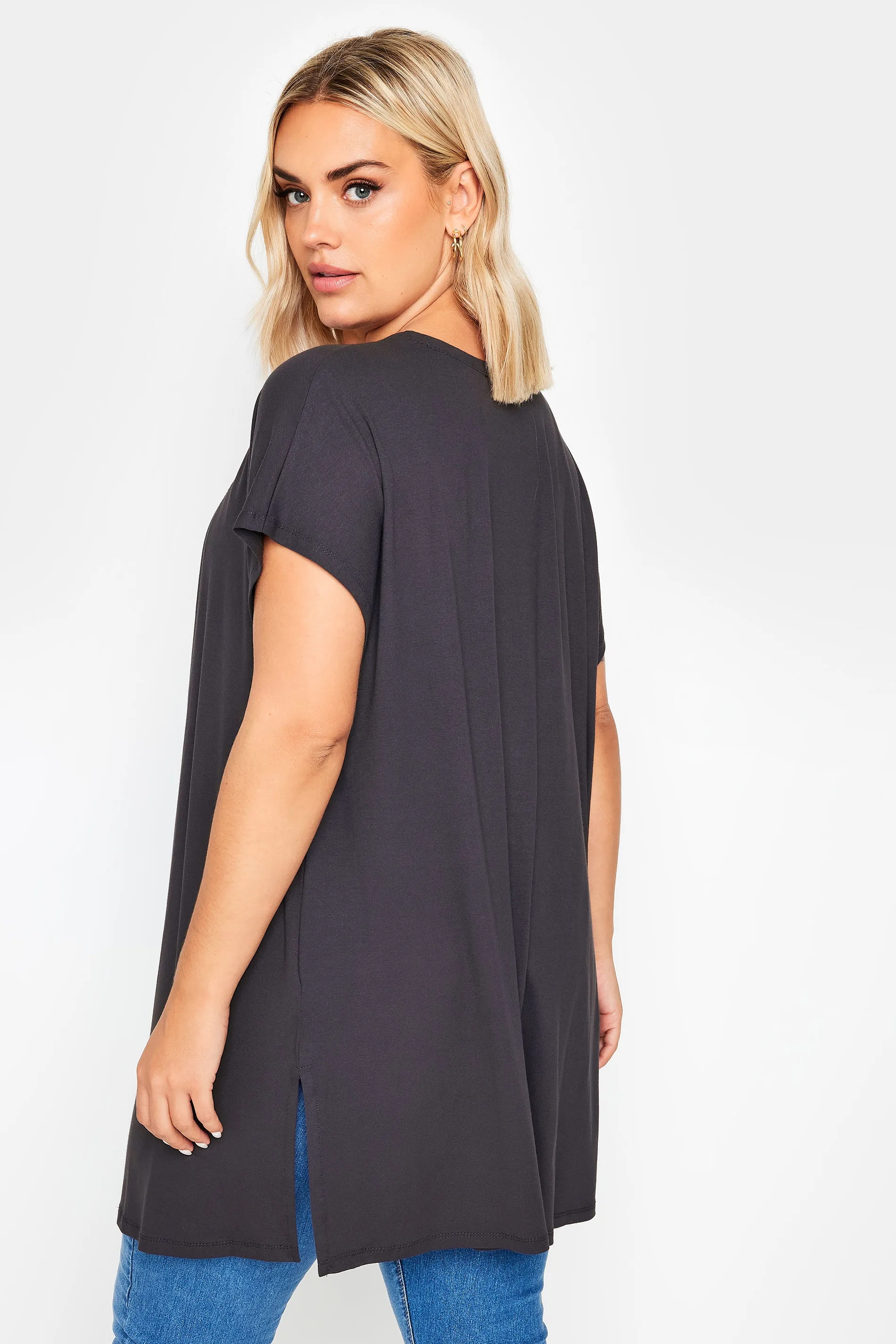 YOURS Curve Dark Grey Short Sleeve Cardigan